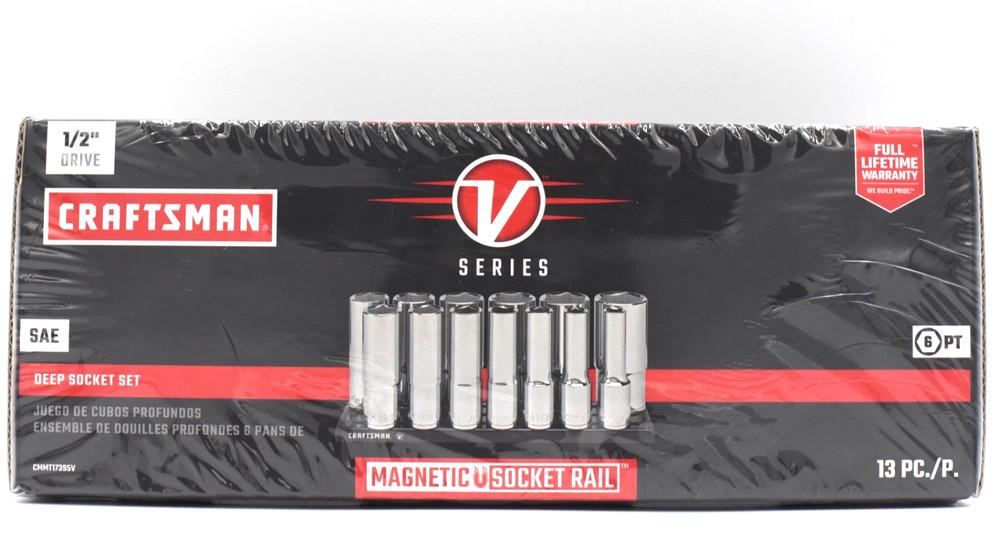 Craftsman CMMT17395V V Series 1/2in Drive 13pc SAE Deep Socket Set