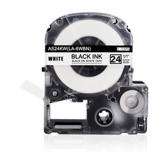 2PK Compatible with EPSON K-Sun 224BW 224BWPX 24mm Tape Black on White Label
