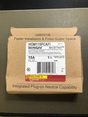 NEW! SQUARE D HOMELINE HOM115PCAFI 15A PLUG ON NEUTRAL AFCI Circuit Breaker