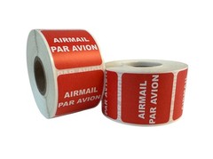 Airmail Par Avion 1.5×1.5″ Labels Mail By Air Adhesive Stickers 2 RLS of 300 EA