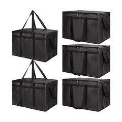 Bodaon 5-Pack Insulated Food Delivery Bag for Hot and Cold Meal, XXX-Large, G…