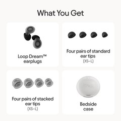 Loop Dream Earplugs for Deep Sleep, Napping and Snoring – Black