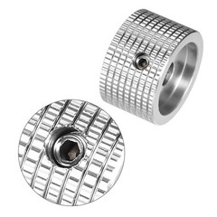 2 x Stereo Knob 25x6x15.5mm Aluminium Volume Knob Silver Textured Surface