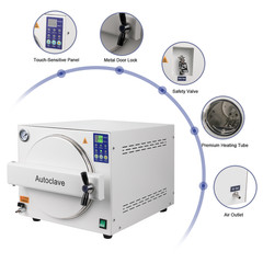23L Dental Autoclave Steam Sterilizer 250℉&273℉ Stainless Steel 304 Medical