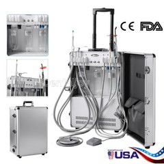 FDA Portable Dental Mobile Delivery Unit With Air Compressor Strong Suction 4H