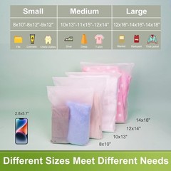 Frosted Packaging Bags for Shipping, 50 Pcs 8×10 Inch Zipper Plastic Shirt Ba…