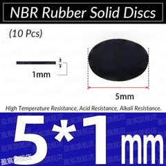 NBR Rubber Solid Discs Flat Round Pad Sealing Non-Slip Cushioning 1mm-10mm Thick