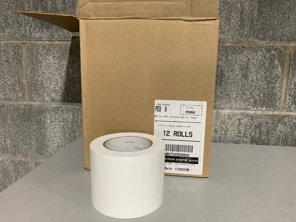 TWO (2) Intertape IPG White Polyethylene Tape PE8 3.77″x36yds Marine Hull Wrap