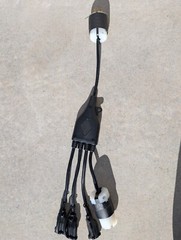 24 inch 1 to 4 Outlet Locomotive Refrigerator Adapter Splitter Cable Plug Cord