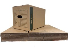 100 – Pack Small Cardboard Moving Boxes 16x10x10 32 ECT With Handles