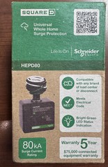 Square D by Schneider Electric HEPD80 Whole Home Surge Protective Device – NEW