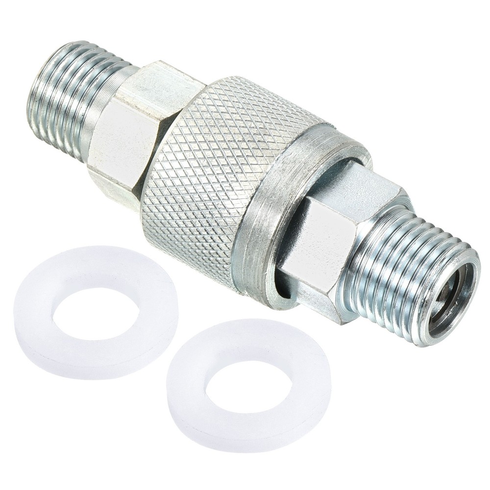 Hydraulic Quick Connect Coupler 1 Set Carbon Steel M16x1.5mm Male Thread Silver