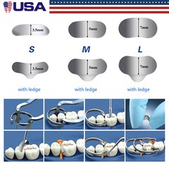 50 Pcs Dental Metal Matrices Matrix Band Sectional Contoured Refill S/M/L 35μm