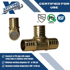 5 PCS 1x1x1 Inch Pex Tee Pex B Crimp Version 2313=5X Plumbing Fitting