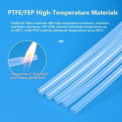 Clear 4:1 PTFE Heat Shrink Tubing 260°C HIGH TEMP Tube Preservative Sleeving