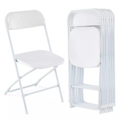 8 PCS Plastic Folding Chairs Stackable Wedding Party Camping Dining Seats Home