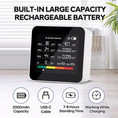 Multi-function Air Quality Monitor For Home Use 9-in-1 Detector W/LED Display