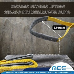 1 Pack 1″ x 3ft 2 Ply Polyester Flat Eye Lifting Sling Strap Web Sling 3100 lbs