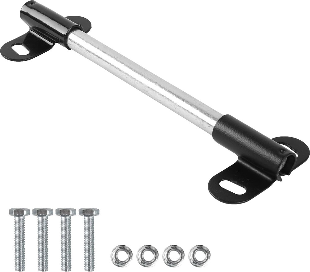 (1 Set) Heavy-Duty Wheelbarrow Axle 10 x 0.63” Axle+Brackets, Black,Silver