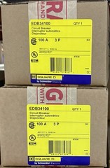 Square D EDB34100 3-Pole Circuit Breaker *NIB*
