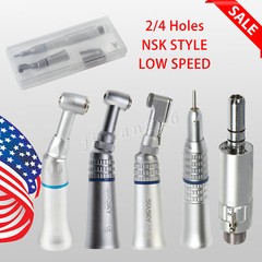 NSK Style Dental Low Speed Handpiece Straight Contra Angle Air Motor 1:1 Attach