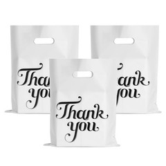 100 Pcs White 12×15″ Thank You Bags, Shopping 1 Count (Pack of 100),
