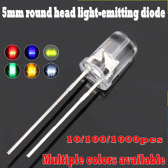 5mm LED Light Bulb Emitting Diode Small Night Lamp 10/100/1000PCS red yellow