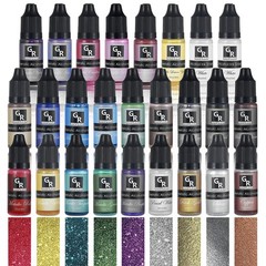 Metallic Alcohol Ink Set -26 Metallic Colors Alcohol Based Ink for Resin Art, Fl