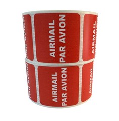 Airmail Par Avion 1.5×1.5″ Labels Mail By Air Adhesive Stickers 2 RLS of 300 EA