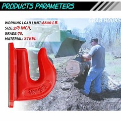 3/8″ Bolt On Grab Hooks For Loader Tractor Bucket Heavy Duty Steel Pack Of (2)