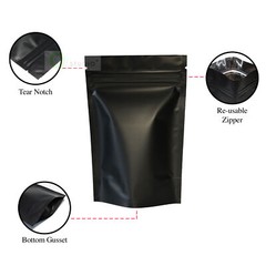 Zip Seal Packaging Bags, Stand Up Mylar Smell Proof Foil Storage Pouches 100/pk