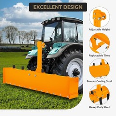 55″ Box Blade for Tractor,Box Scraper for Tractor 3 Point Hitch Box Blade Yellow
