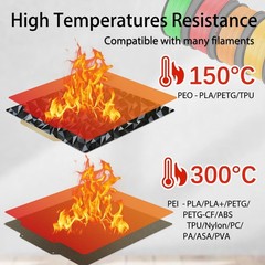 Smooth PEO+Textured PEI Spring Steel Build Plate 235x235mm, Double Sided PEO+…