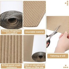 2 Pack 12 Feet x 35 Inch Corrugated Cardboard Roll White Single Face Corrugat…