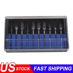 10 Pcs Dental Lab Tungsten Steel Carbide Burs Polishing Bur Drills HP 2.35mm