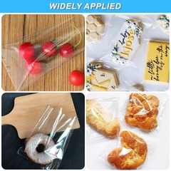 100 Pack 4.75×6.5 Inch Clear Resealable Cello Cellophane Bags 1.2mil Poly