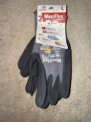 MaxiFlex Ultimate Large Gray Nitrile-Coated Outdoor & Work Gloves 2-PAIRS