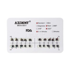 10 Packs AZDENT Dental Orthodontic Bracket Braces Standard Roth .022 Hooks 3-4-5