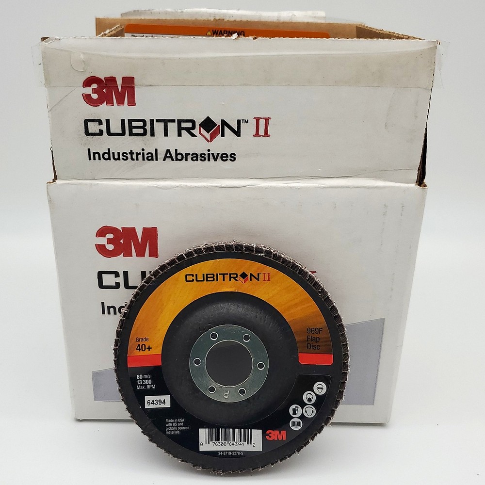 3M Cubitron 969F T29 Flap Wheels 40 Grit 4-1/2″ Diam 7/8″ Arbor 64394 Box of 10