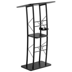 Uimoso Podium Stand 47 in Curved Metal Lectern Storage Shelf Classroom Wedding