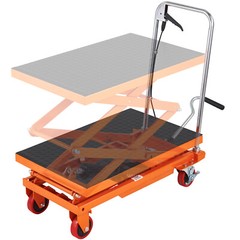 VEVOR Hydraulic Lift Table Cart 330 lbs Manual Double Scissor Lift Table 50″