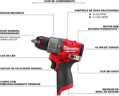 Milwaukee M12 FUEL 1/2″ Hammer Drill Driver Cordless Brushless Power Tool Only