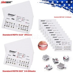 10-100Packs Ortho Metal Bracket Braces Standard Roth/MBT 022 3/345 Hooks ZX