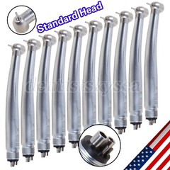 1/5/10Pcs Dental High Speed Handpiece Push Button Turbine 4 Hole Standard Head