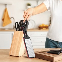 400/1000 Grit Handheld Diamond Sharpening Stone Double-Sided Whetstone Black Red
