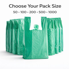Grocery T Shirt Carryout Bags Plain White Retail Bags 21×6.5×11.5 0.51 mil