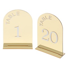 20 Pcs Wedding Table Numbers Mirror Acrylic Table Number Table Sign Numbers
