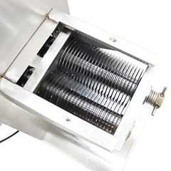 110V Stainless Commercial Meat Slicer with 5mm Blade Feed Port 9.1″×7.87″ 750W