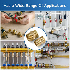 1/2 Inch Npt Brass Nipple Male To Male Pipe Fitting Adapter, Straight Connector