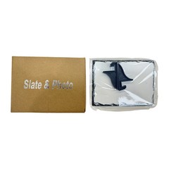 US Stock 7.87in Matte Sublimation Square Photo Slate Rock Plaque Blanks w/ Stand
